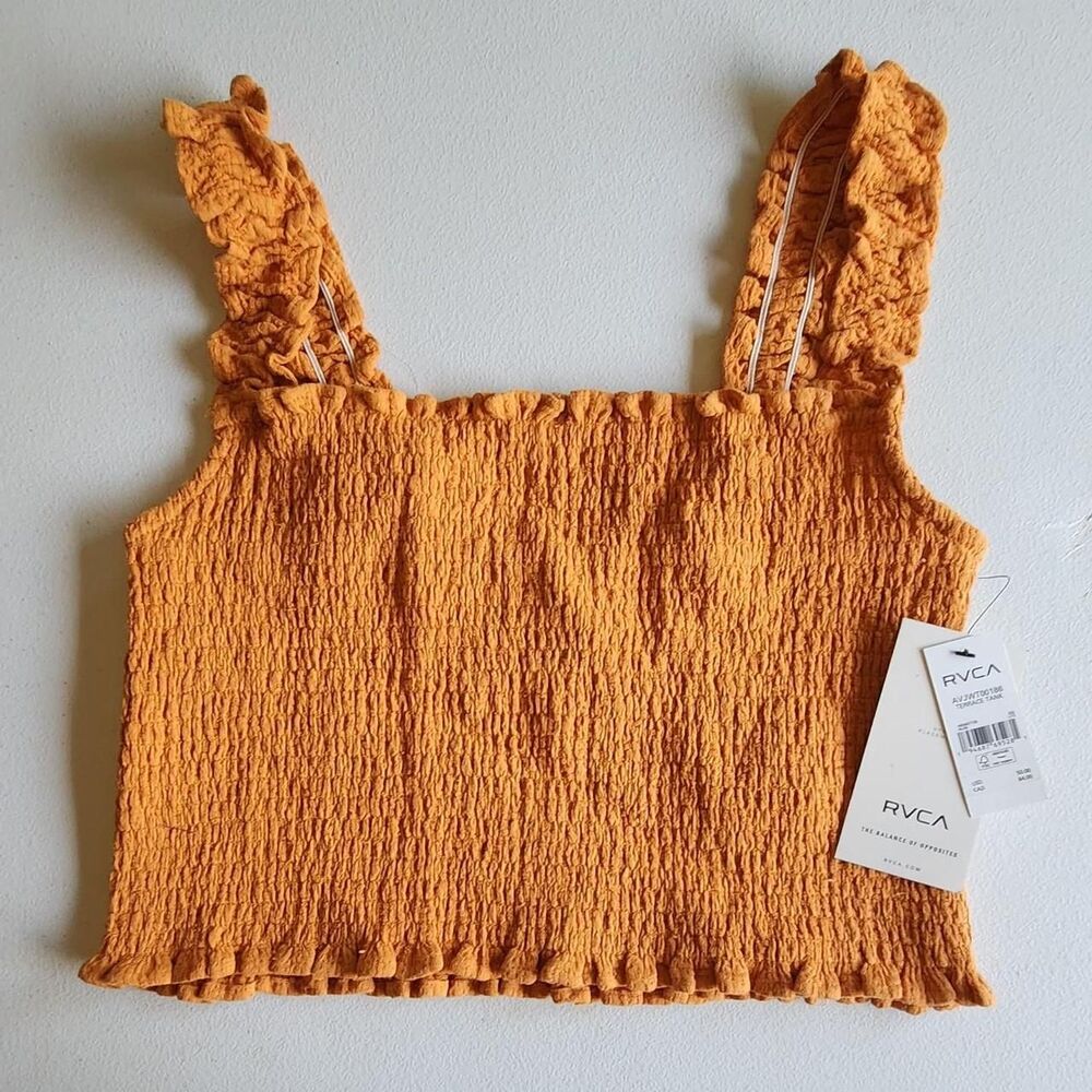 Rvca Women's Orange Crop-top